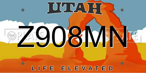 Z908MN Utah License Plate