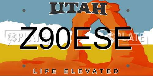 Z90ESE Utah License Plate
