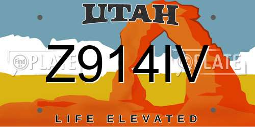 Z914IV Utah License Plate