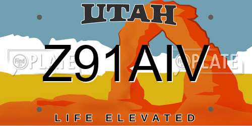 Z91AIV Utah License Plate