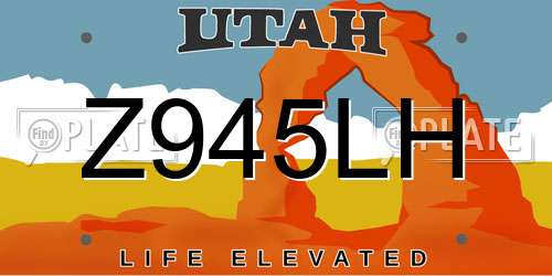 Z945LH Utah License Plate