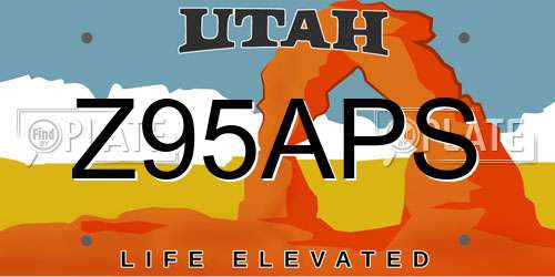 Z95APS Utah License Plate