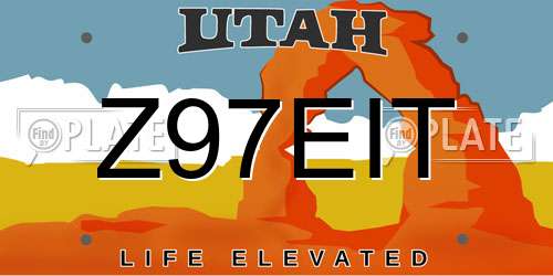 Z97EIT Utah License Plate