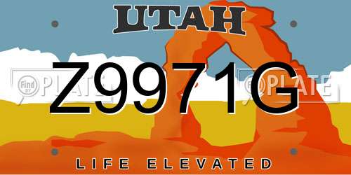 Z9971G Utah License Plate