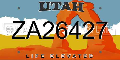 ZA26427 Utah License Plate