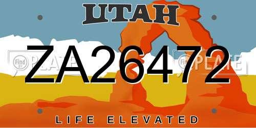 ZA26472 Utah License Plate