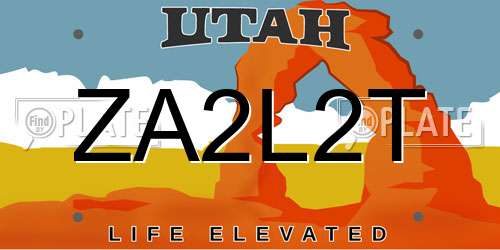 ZA2L2T Utah License Plate