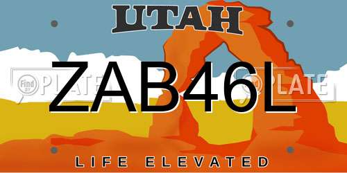 ZAB46L Utah License Plate