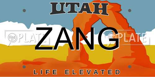 ZANG Utah License Plate