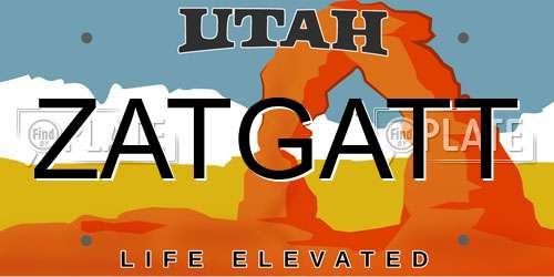 ZATGATT Utah License Plate