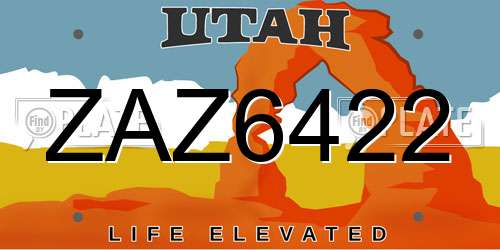 ZAZ6422 Utah License Plate