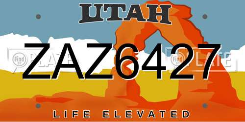 ZAZ6427 Utah License Plate