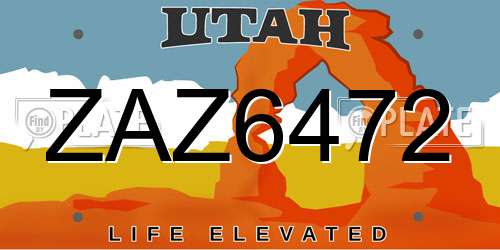 ZAZ6472 Utah License Plate