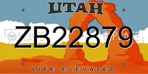 ZB22879 Utah License Plate