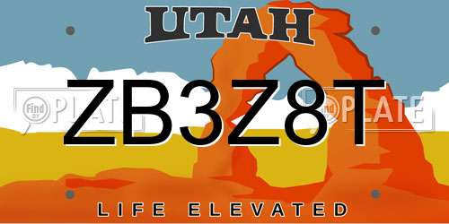ZB3Z8T Utah License Plate
