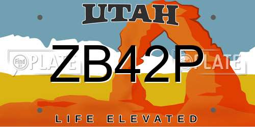 ZB42P Utah License Plate