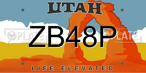 ZB48P Utah License Plate