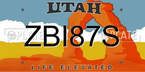 ZBI87S Utah License Plate