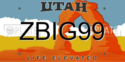 ZBIG99 Utah License Plate