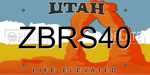 ZBRS40 Utah License Plate