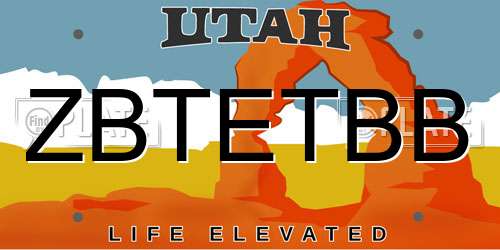 ZBTETBB Utah License Plate