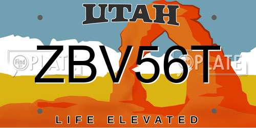 ZBV56T Utah License Plate