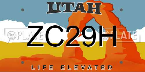ZC29H Utah License Plate