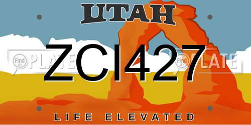ZCI427 Utah License Plate