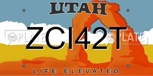 ZCI42T Utah License Plate