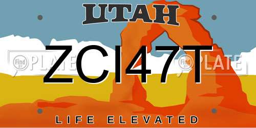 ZCI47T Utah License Plate
