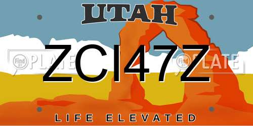 ZCI47Z Utah License Plate