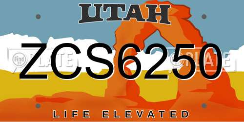 ZCS6250 Utah License Plate