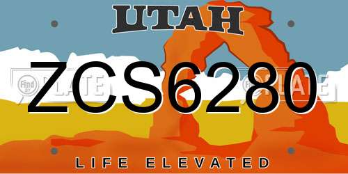 ZCS6280 Utah License Plate