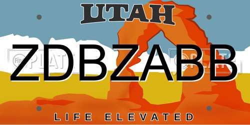 ZDBZABB Utah License Plate