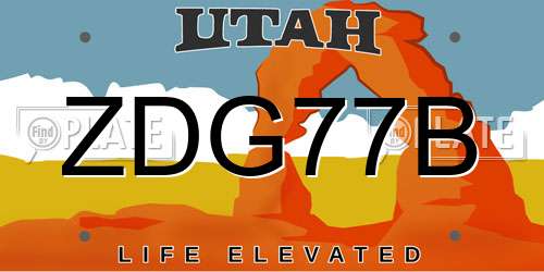 ZDG77B Utah License Plate