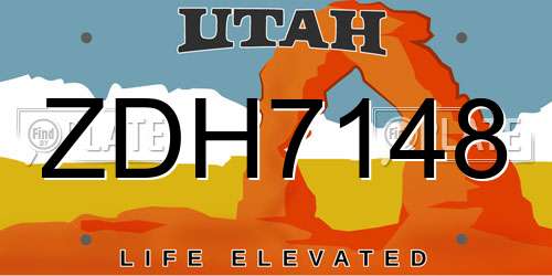 ZDH7148 Utah License Plate