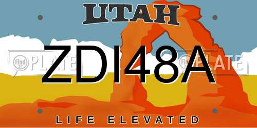 ZDI48A Utah License Plate
