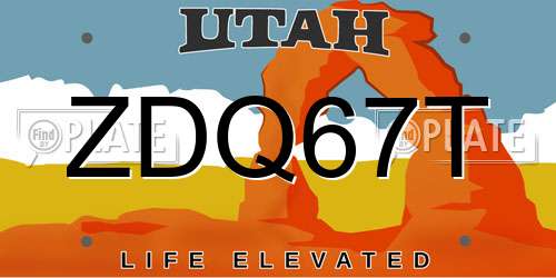 ZDQ67T Utah License Plate