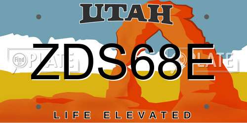 ZDS68E Utah License Plate