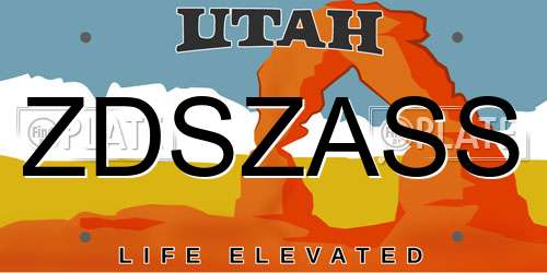 ZDSZASS Utah License Plate