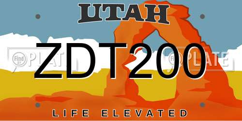 ZDT200 Utah License Plate