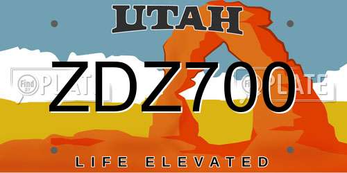 ZDZ700 Utah License Plate