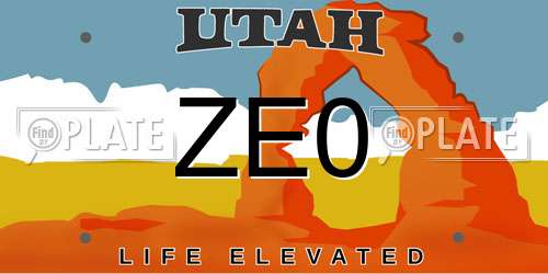 ZE0 Utah License Plate
