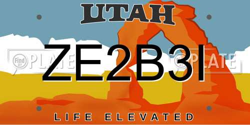 ZE2B3I Utah License Plate