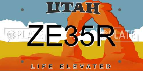 ZE35R Utah License Plate