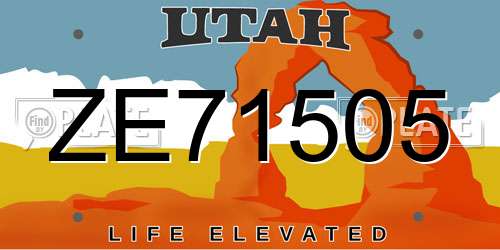 ZE71505 Utah License Plate