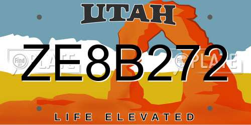ZE8B272 Utah License Plate