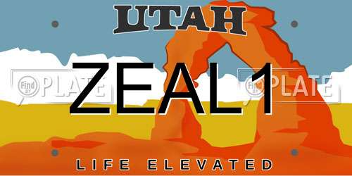 ZEAL1 Utah License Plate