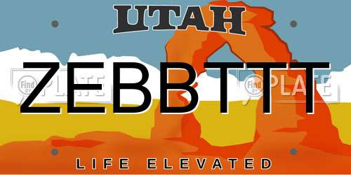 ZEBBTTT Utah License Plate