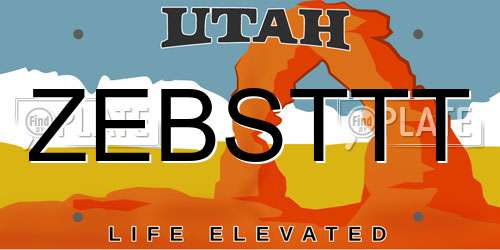 ZEBSTTT Utah License Plate